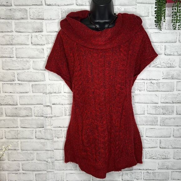 Worthington Cable Knit Sweater, Cowl Neck Short Sleeve Size 3X - Picture 1 of 7